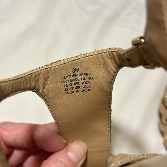 Antonio Melani Nadelle Nude/Sand/Gold Size 8 Beaded & Rhinestone Heels - Picture 6 of 13